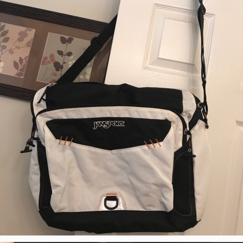 Jansport Black and White Messenger Bag